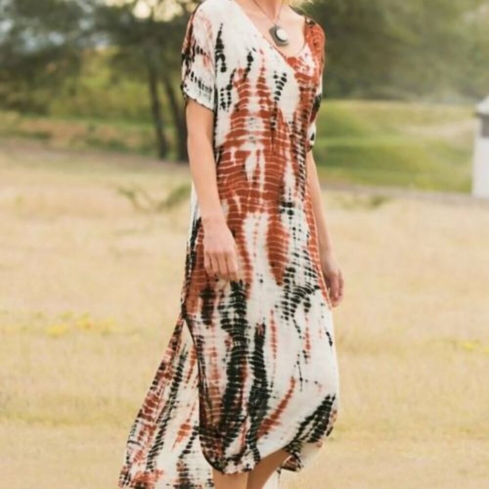 Soft Surroundings Blue Tie Dye Dress Sz.M
